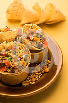 Papad coneÂ chaat or chat is an easy but healthy and crunchyÂ tea timeÂ snack from India